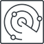 Thin, line, down, square, horizontal, mirror, gps, place, radar, localisation, radar-thin, sonar icon