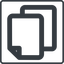Thin, line, down, square, large, copy, copy-wide, files icon