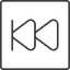 Thin, line, down, square, video, play, forward, backward, mp3, player, fast, pause, forward-fast-thin icon