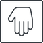 Thin, line, down, solid, square, hand, stop, fingers, hand-thin icon
