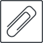 Thin, line, down, square, paper, clip, attachment, paper-clip, paper-clip-alt, paper-clip-alt-thin icon