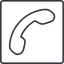 Thin, line, down, square, phone, call, dial, number, phone-thin, telephone icon