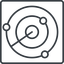 Thin, line, down, square, gps, place, radar, localisation, radar-alt-thin, radar-alt, sonar icon
