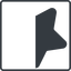 Thin, line, down, normal, square, star, rate, rating, half, star-half-solid icon