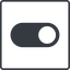 Thin, line, down, solid, square, setting, apple, on, off, ios, switch, button, radio, switch-solid icon