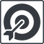 Thin, line, down, solid, square, success, arrow, target, dart, target-arrow-solid icon