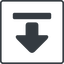 Thin, line, down, square, uploaded, uploading, upload-solid icon