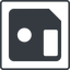 Thin, line, left, square, horizontal, mirror, floppy, disk, backup, hard-floppy, save, saved, saving icon