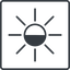 Thin, line, left, square, star, light, brightness, luminosity, intensity, brilliance, lighter, darker, dark, mode, Illumination, sun, shine, flash, ray, brightness-thin, brightness-thin-half, brightness-half icon