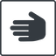 Thin, line, left, solid, square, hand, stop, fingers, hand-solid icon