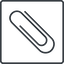 Thin, line, left, square, paper, clip, attachment, paper-clip, paper-clip-thin icon