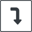 Thin, line, left, square, sign, confirm, arrow, key, submit, send, return, enter, return-sign-solid, return-sign icon