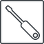 Thin, line, left, square, tool, mechanics, mechanical, repair, screwdriver, screw, screwdriver-thin icon