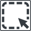 Thin, line, left, square, arrow, select, selection, dashed, area, cursor, select-wide icon