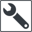 Thin, line, left, square, spanner, wrench, tool, mechanics, mechanical, repair, spanner-alt-solid icon