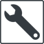 Thin, line, left, square, spanner, wrench, tool, mechanics, mechanical, repair, spanner-solid icon