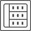 Thin, line, left, square, cell, table, data, grid, row, columns, spreadsheet, spreadsheet-thin icon