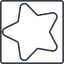 Thin, line, left, square, star, rate, rating, star-thin, favorite icon
