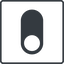 Thin, line, left, solid, square, setting, apple, on, off, ios, switch, button, radio, switch-solid icon