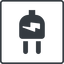 Thin, line, right, square, electricity, plug, charge, charger, electric, electrics, electrical, plug-alt icon