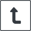 Thin, line, right, square, sign, confirm, arrow, key, submit, send, return, enter, return-sign-solid, return-sign icon