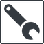 Thin, line, right, square, spanner, wrench, tool, mechanics, mechanical, repair, spanner-alt-solid icon