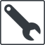Thin, line, right, square, spanner, wrench, tool, mechanics, mechanical, repair, spanner-solid icon