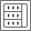 Thin, line, right, square, cell, table, data, grid, row, columns, spreadsheet, spreadsheet-thin icon