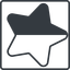 Thin, line, right, square, star, rate, rating, half, star-half-thin icon