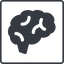 Thin, line, square, horizontal, mirror, side, human, idea, brain, intelligence, brain-side, brain-side-alt-solid, synapse, neuron, memory icon