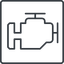 Thin, line, square, horizontal, mirror, car, engine, mechanics, mechanical, motor, diesel, power, engine-thin icon