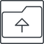 Thin, line, up, square, horizontal, mirror, folder, directory, folders, directories, folder-up-thin icon