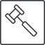 Thin, line, square, horizontal, mirror, gavel, law, auction, hammer, judge, gavel-thin icon