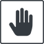 Thin, line, up, solid, square, horizontal, mirror, hand, stop, fingers, hand-solid icon