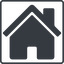 Thin, line, square, horizontal, mirror, home, house, chimney, house-solid icon