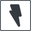 Thin, line, solid, square, horizontal, mirror, lightning, bolt, electricity, thunder, lightning-solid icon