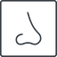 Thin, line, square, horizontal, mirror, nose, nostril, odour, smell, nose-thin icon