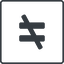 Thin, line, square, sign, not, horizontal, mirror, symbol, math, mathematics, inequality, mathematical, equal, not-equal, different, not-equal-solid, maths icon