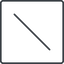 Thin, line, solid, square, horizontal, mirror, slash, division, slant, obelus, anti-slash, slash-thin icon