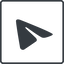 Thin, line, square, logo, brand, horizontal, mirror, message, social, network, messenger, phone, brands, paper, messaging, app, plane, airplane, aeroplane, telegram, submit, send icon