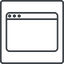 Thin, line, square, horizontal, mirror, window, application, interface, console, gui, window-thin icon