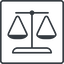 Thin, line, square, law, balance, justice, legal, scales, balance-thin icon