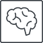 Thin, line, square, side, human, idea, brain, intelligence, brain-side, brain-side-alt-thin, synapse, neuron, memory icon