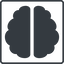 Thin, line, up, square, human, idea, brain, intelligence, brain-solid, synapse, neuron, memory icon