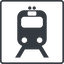 Thin, line, square, trolley, dot, train, pictogram, dot-50, station, transportation, rail, rail-transportation, tramway, tram, subway, dot-rail-transportation icon