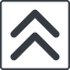Thin, line, up, square, arrow, direction, chevron, double, double-chevron, forward, backward, double-chevron-solid icon