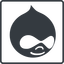 Thin, line, square, logo, brand, website, blog, cms, internet, drupal icon