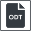 Thin, line, square, file, open, text, editor, odt, file-odt, openoffice, office, word, writer, file-odt-solid, document, opendocument icon