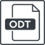 Thin, line, square, file, open, text, editor, odt, file-odt, openoffice, office, word, writer, file-odt-thin, document, opendocument icon