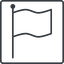 Thin, line, square, flag, signal, moderate, report, flag-thin icon